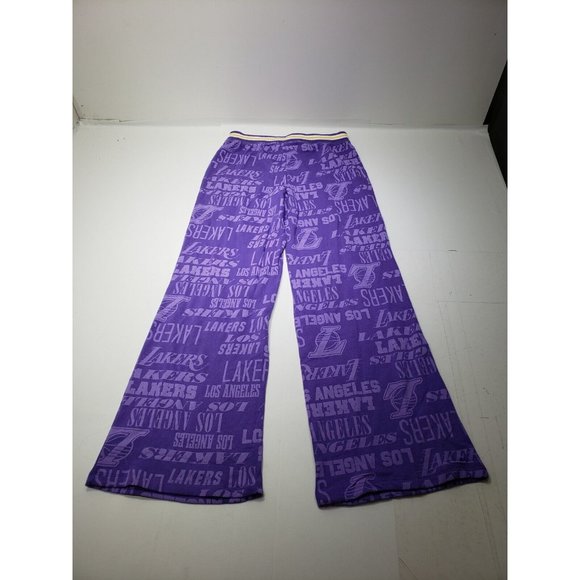 NBA Lakers Womens Jogger Pants Sweatpants Purple Wide Leg Drawstring Size Small - Picture 6 of 8